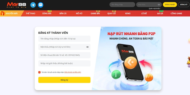 Hướng dẫn May88 thao tác cơ bản tại nhà cái