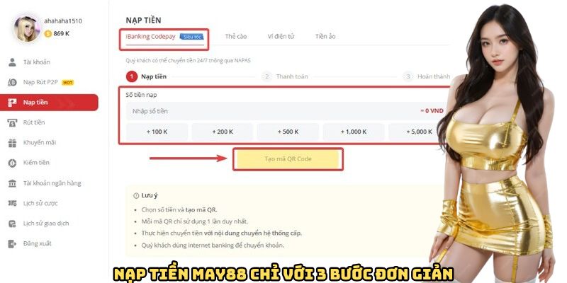 Nạp tiền May88 chỉ với 3 bước đơn giản