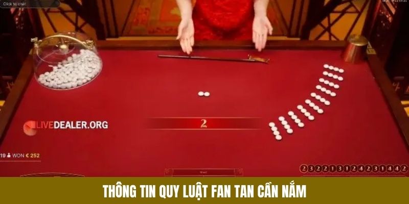 Thông tin quy luật Fan Tan cần nắm